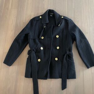Sandro 100% wool sz lg 3 season black jacket